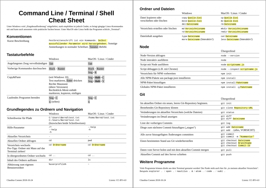 Windows 10 cheat sheet printable 10